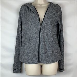 Athleta grey heathered space dye full zip hoodie